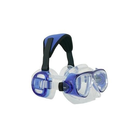 Маска Pro Ear 2000 c наушниками (прозрачный силикон; синий)